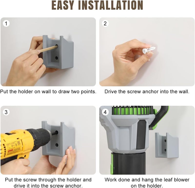 Lenink Wall Mount Compatible with EGO 765 CFM Power+ LB7654 & LB7650 Leaf Blower, Wall Mount Holder Bracket for Leaf Blower Storage - Image 4